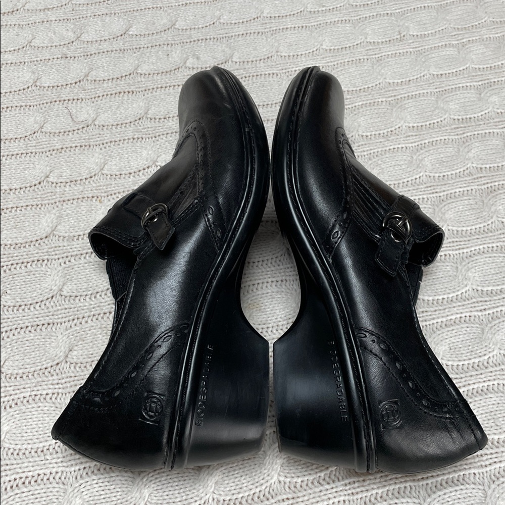 Earth Origins Sz 7.5 Womens "Carma 2" Black Wingtip Leather Slip On Shoes - Picture 9 of 15